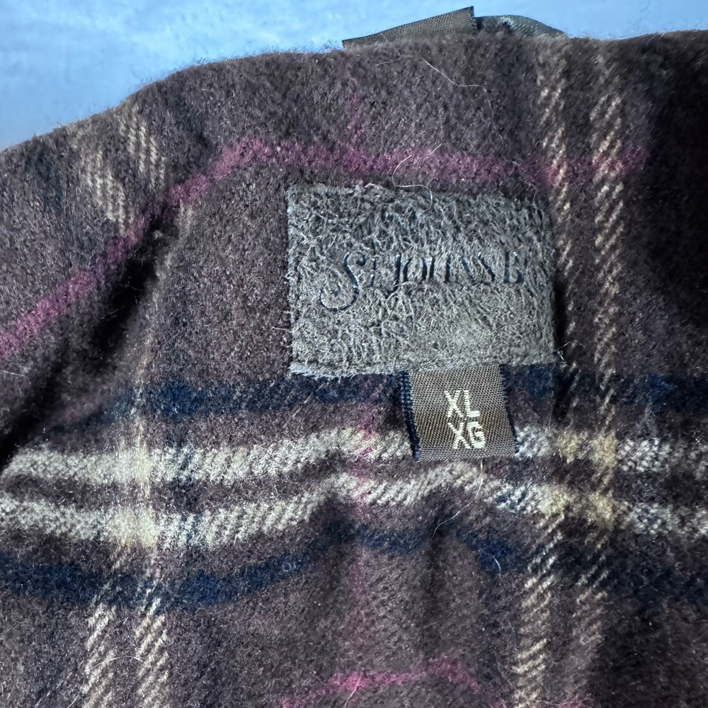 St Johns Bay Field Jacket Mens XL Olive Plaid Lined Hunting‎ Barn/ Chore Jacket - Picture 8 of 13
